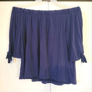 Off the shoulder navy top
